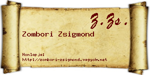 Zombori Zsigmond névjegykártya